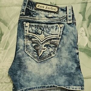 Rock Revival Women's Distressed Blue Jeans